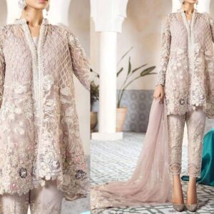 Embroidered Net Bridal Dress