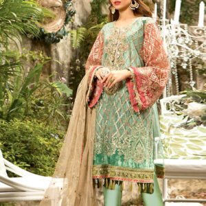 Heavy Embroidered Net Dress with Inner