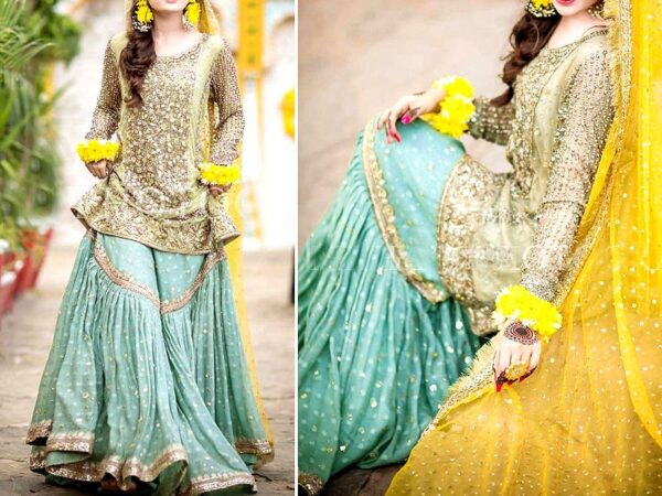 Elegant Embroidered Net Dress with Chiffon Dupatta